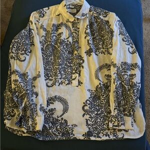 Loft Black and White Paisley Shirt